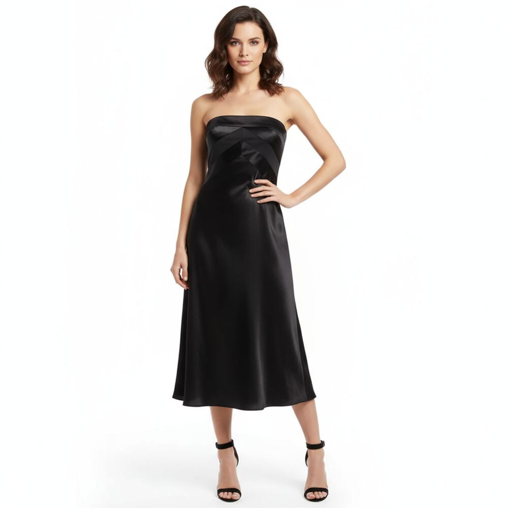 Banana‎ Republic black Silk Strapless Occasion Dress 0P